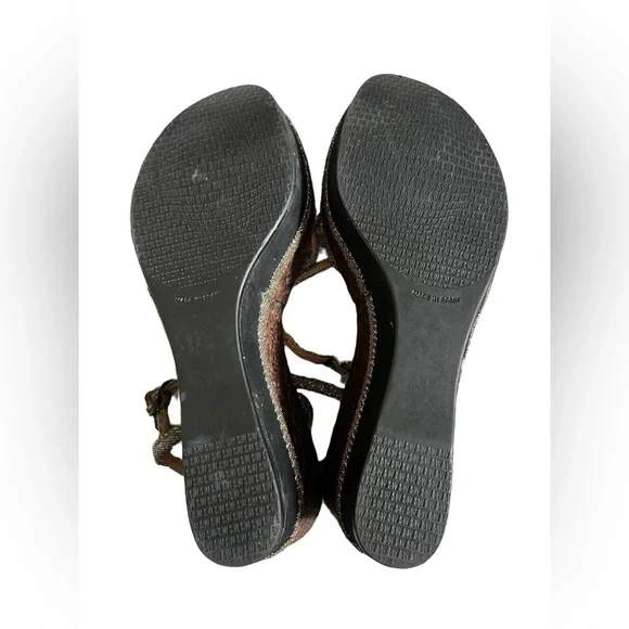 Glam Stuart Weitzman Velocity Pyrite Nocturn Wedge Heels Strappy Platform Sandal - Picture 9 of 11